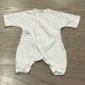 Makie White Baby One-Piece Kimono Romper